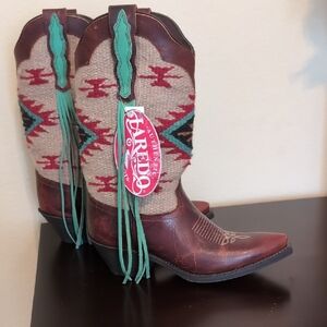 Laredo Brown and Teal Western Boots